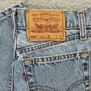 Levi's 560 Jeans Women 3 Short Light Blue Loose Fit Straight Leg Vintage USA